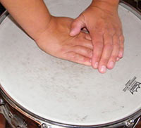 stretching snare drum head
